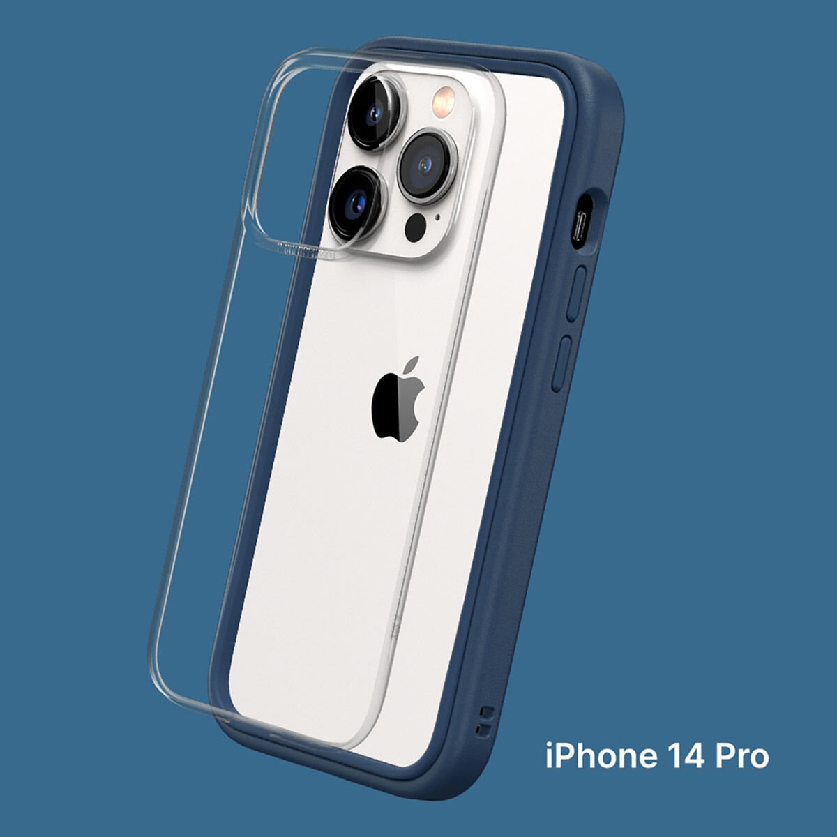 犀牛盾 iPhone 14 Pro MOD NX 防摔手機殼 + 9H 3D滿版螢幕玻璃保護貼 海軍藍