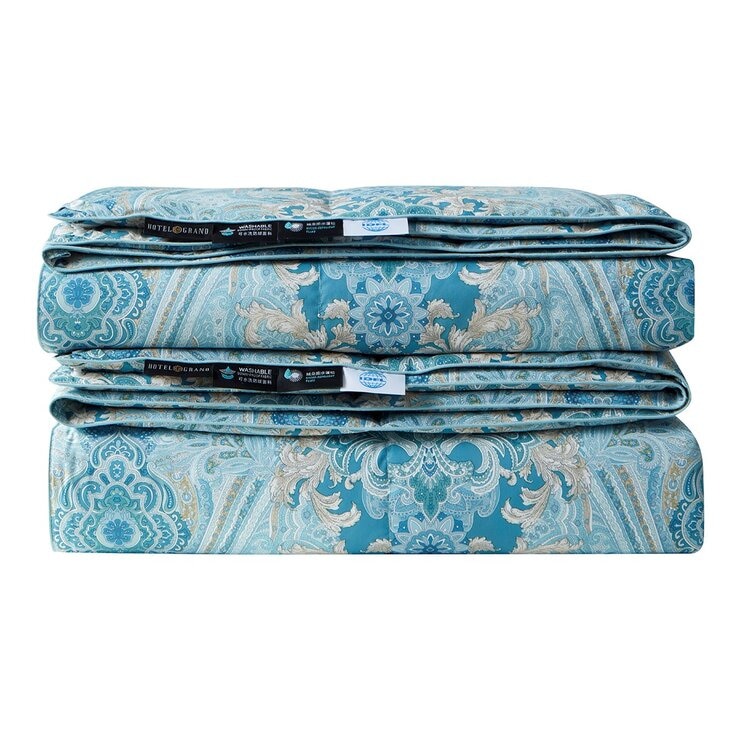 Hotel Grand 雙人白鵝絨可水洗子母被 180公分 X 210公分 藍