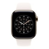 Apple Watch Series 11 GPS + 行動網路 46公釐 金色鈦金屬錶殼 附淡胭粉色運動型錶帶 M/L