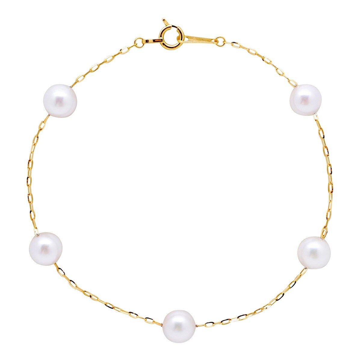 Tokyo Pearl 18K黃K金 6.0公釐 - 6.5公釐 Akoya 珍珠手環
