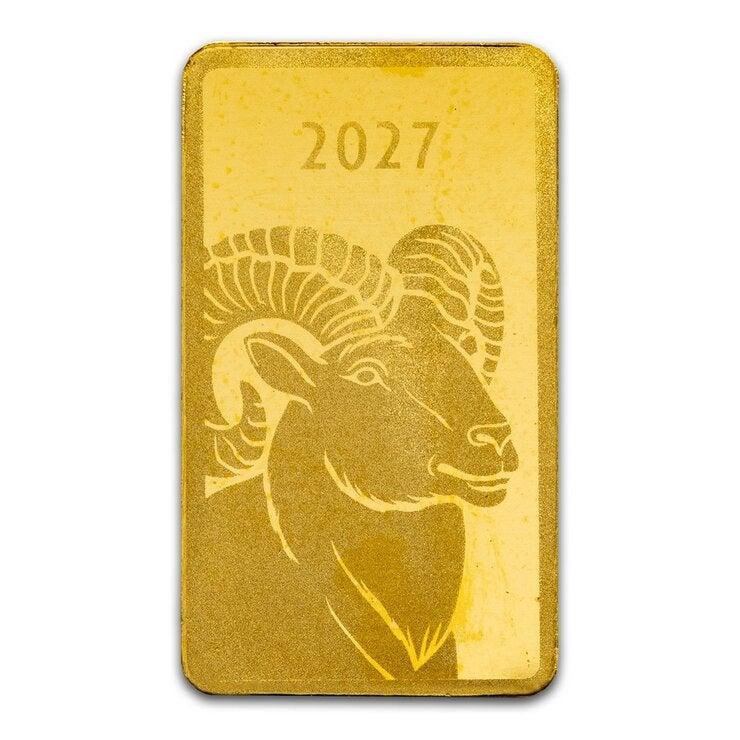 APMEX 羊年黃金條塊 999.9純金 1公克 APMEX 羊年黃金條塊 999.9純金 1公克