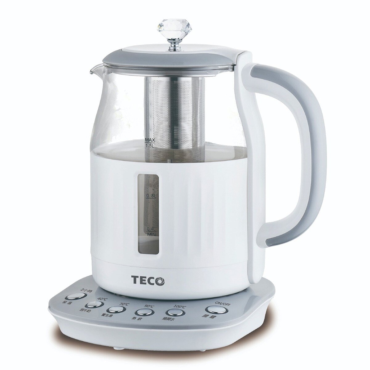 東元 智能恆溫玻璃電熱養生壺 白色