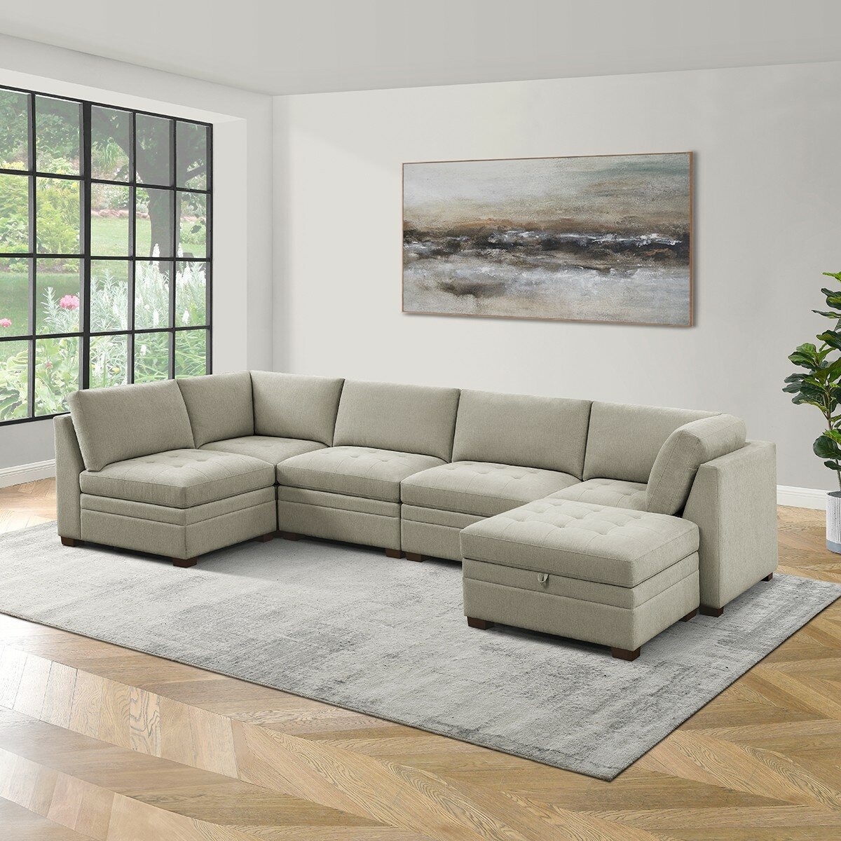 Thomasville 布面模塊沙發六件組 Thomasville 布面模塊沙發六件組