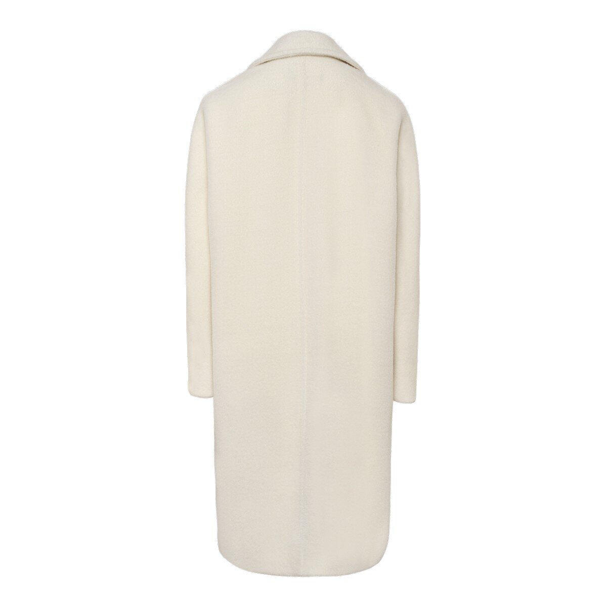 Max Mara Studio 女混羊駝毛長版大衣 白色