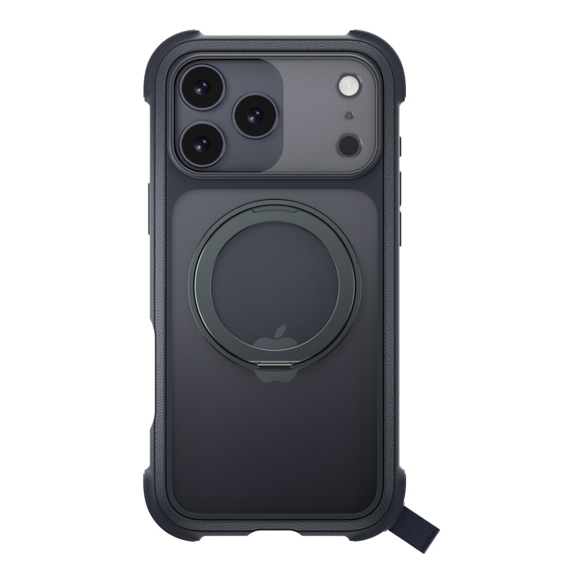 MAGEASY Odyssey Stand M 超軍規防摔磁吸支架手機殼 iPhone 17 Pro Max(皮革午夜) + 鏡頭保護貼Lenz 鈦合金(迷霧鈦) + Vetro 9H 鋼化玻璃保護膜