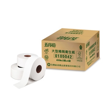 五月花 大捲筒衛生紙 400公尺 X 12捲/組 五月花 大捲筒衛生紙 400公尺 X 12捲/組