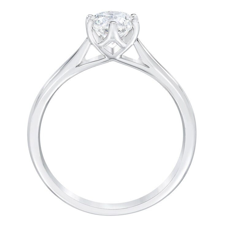 0.80 克拉 18K白K金 圓形鑽石戒指 VS2/I