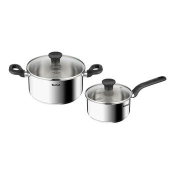 Tefal 法國特福 Everyday系列 不鏽鋼單柄湯鍋 + 雙耳湯鍋 含蓋4件組