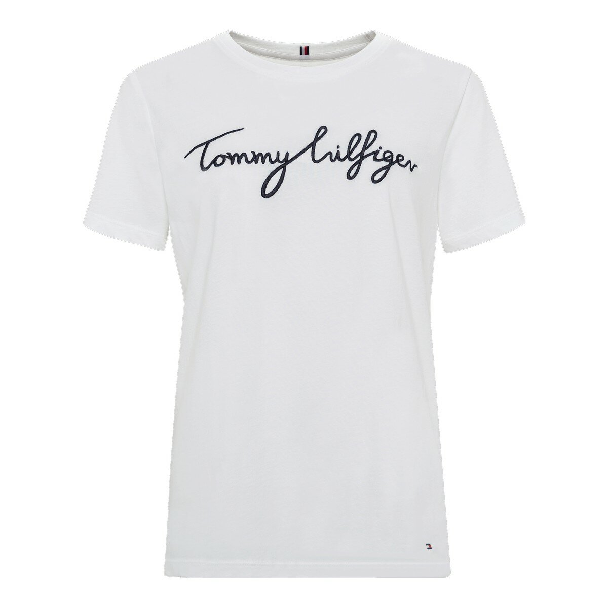 Tommy Hilfiger 女刺繡Logo短袖上衣 白 Tommy Hilfiger 女刺繡Logo短袖上衣 白