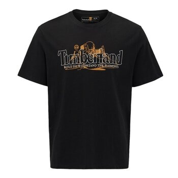 Timberland 男短袖純棉印花上衣 黑 M