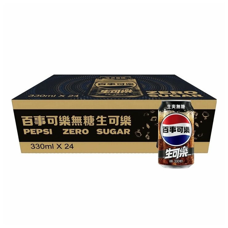 百事可樂 無糖生可樂易開罐 330毫升 X 24入