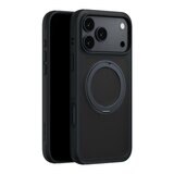 MAGEASY MagStand 360 M 磁吸旋轉支架防摔手機殼 iPhone 17 Pro Max(午夜) + 鏡頭保護貼Lenz(珊瑚) + Vetro 9H 鋼化玻璃保護膜