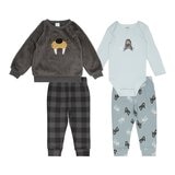 Pekkle 嬰兒秋冬服飾四件套組 海獅 9M