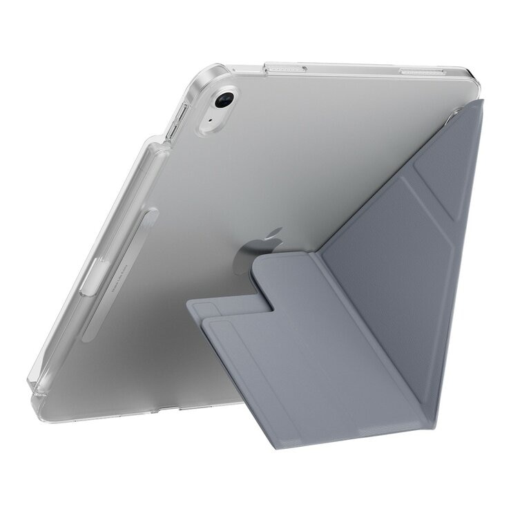 MAGEASY Facet 全方位支架透明背蓋保護套 (筆槽款) 適用於 2022 iPad 10.9吋 A14 & 2025 iPad 11吋 A16 阿拉斯加藍