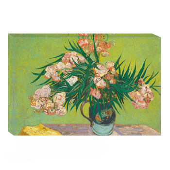 梵谷-花瓶中的夾竹桃與書松木框油畫 30x45CM 梵谷-花瓶中的夾竹桃與書松木框油畫 30x45CM