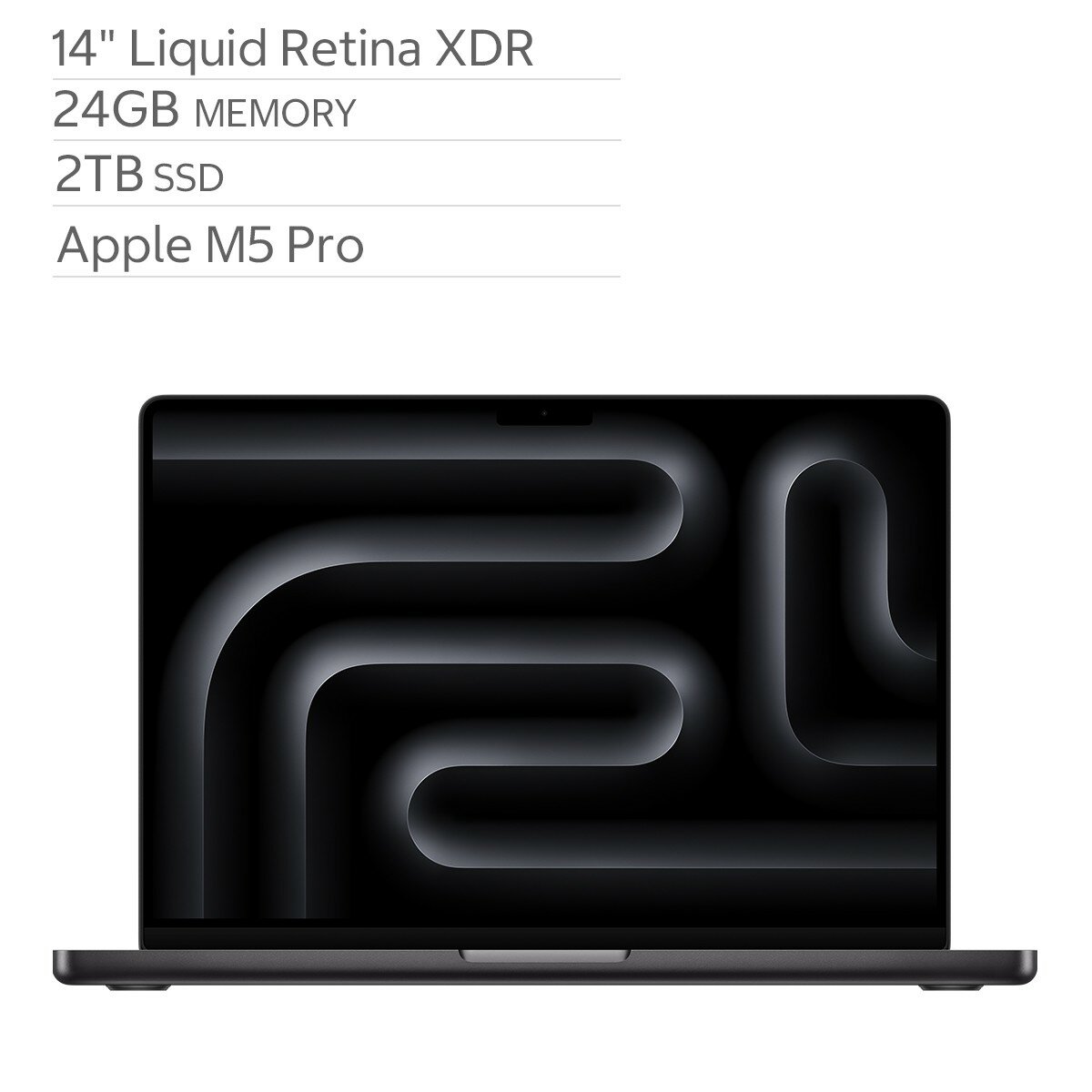 Apple MacBook Pro 14吋 搭配 M5 Pro晶片 15核心CPU 16核心GPU 24GB 2TB SSD 太空黑色