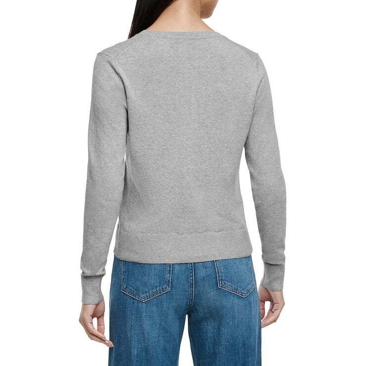 GAP 女圓領長袖開襟衫 灰 GAP 女圓領長袖開襟衫 灰