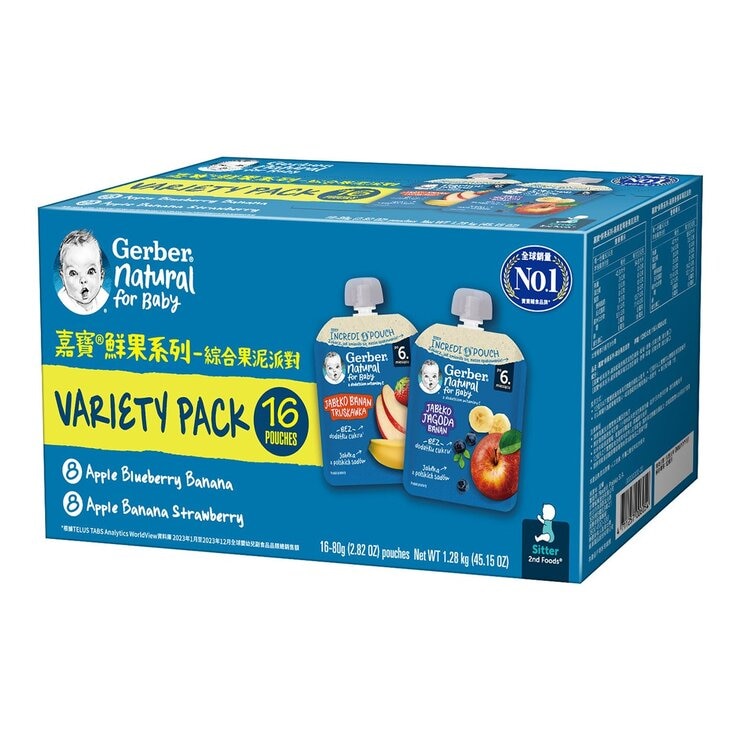 嘉寶綜合果泥派對 80公克 X 16入