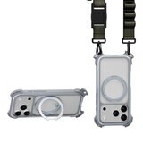 MAGEASY Odyssey Ultra M 終極防摔磁吸支架掛繩手機殼 iPhone 17 Pro(迷霧/岩石灰) + 鏡頭保護貼Lenz(珊瑚) + Vetro 9H 鋼化玻璃保護膜