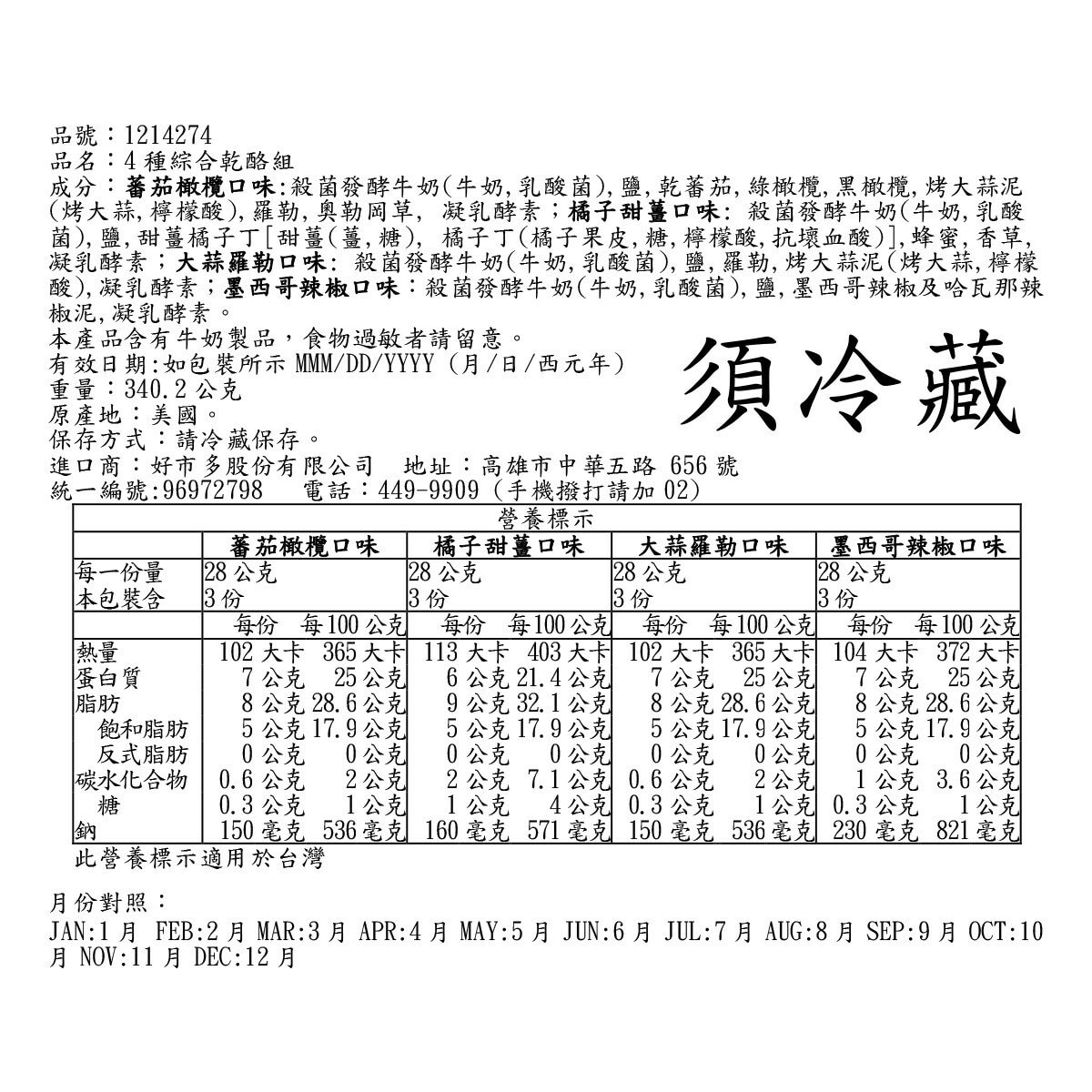 Sincerely Brigitte 綜合乾酪組 340公克