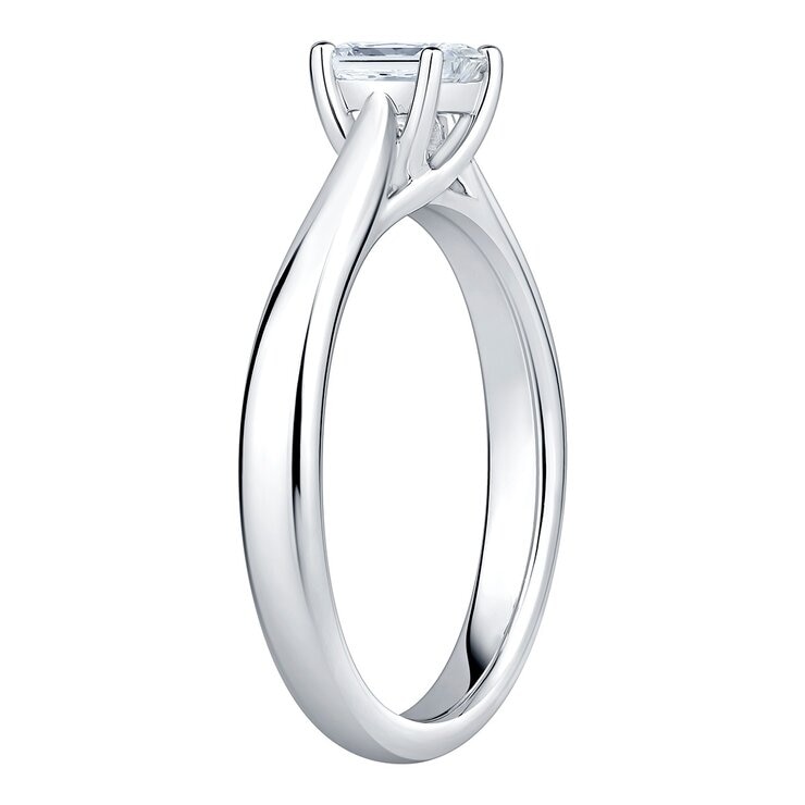 0.50 克拉 18K白K金 方形鑽石戒指 VS2/I