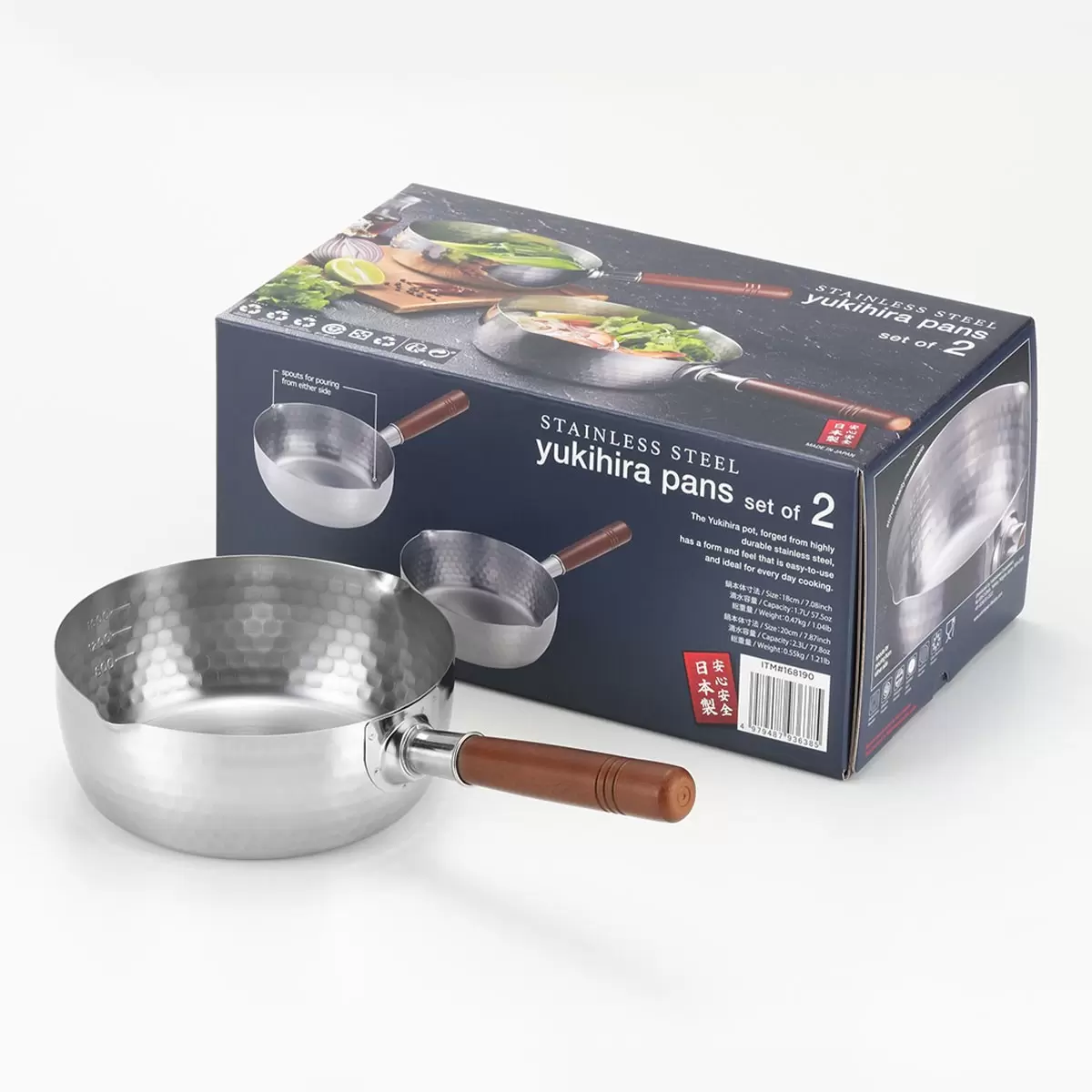 Yukihira 不鏽鋼木把湯鍋兩件組 18公分/20公分 168190｜Costco好市多必買推薦