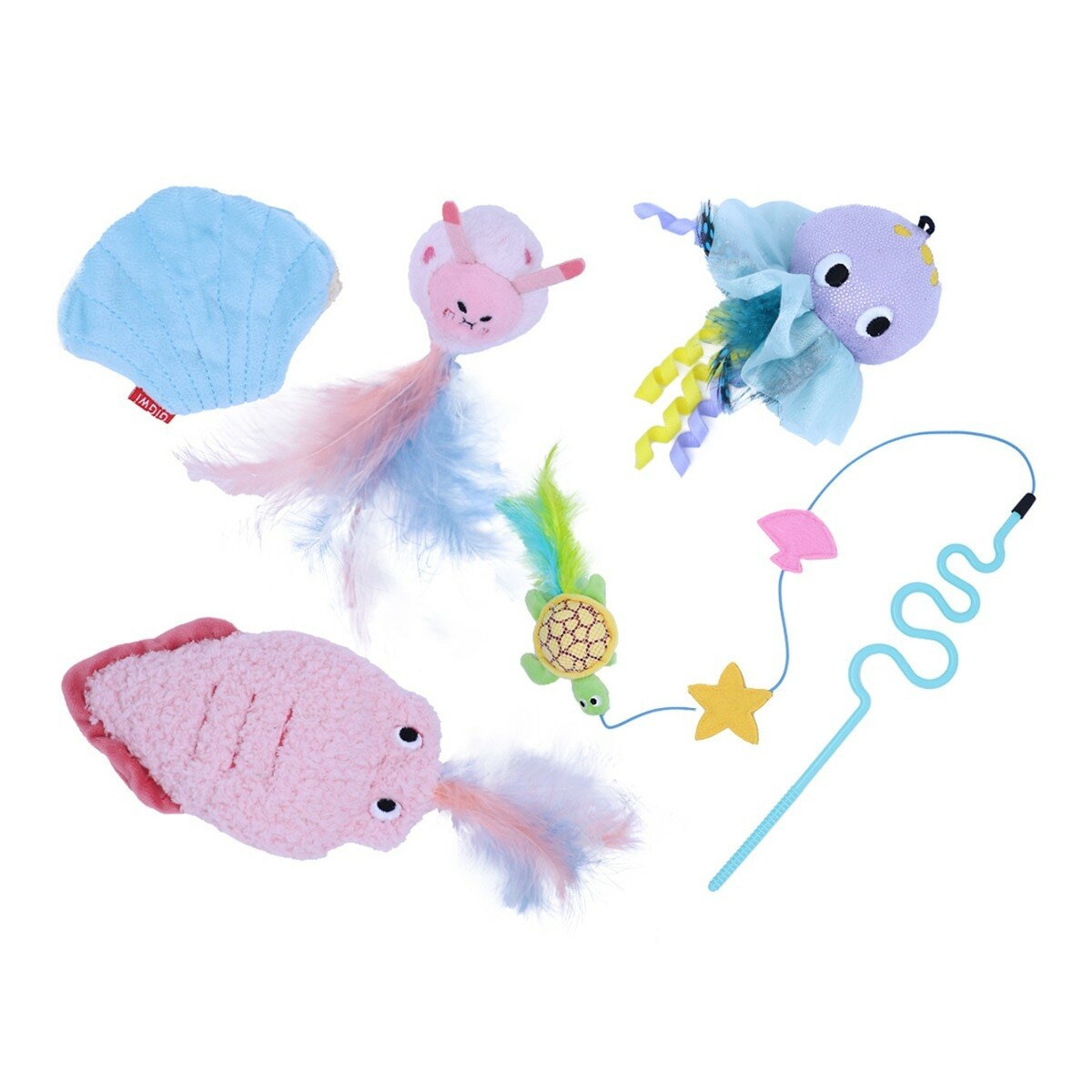 Gigwi 海洋風寵物貓玩具 4 入組 Gigwi 海洋風寵物貓玩具 4 入組