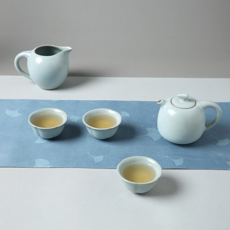 陸寶 汝窯錦珠壺茶組 9件組