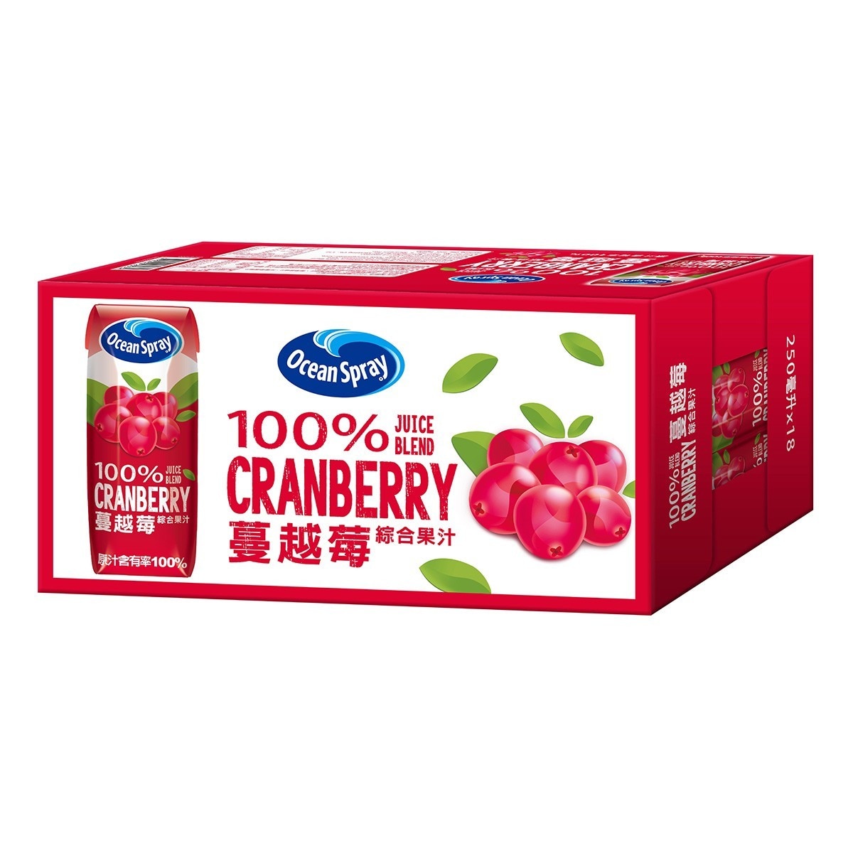 Ocean Spray 100% 蔓越莓綜合果汁 250毫升 X 18入