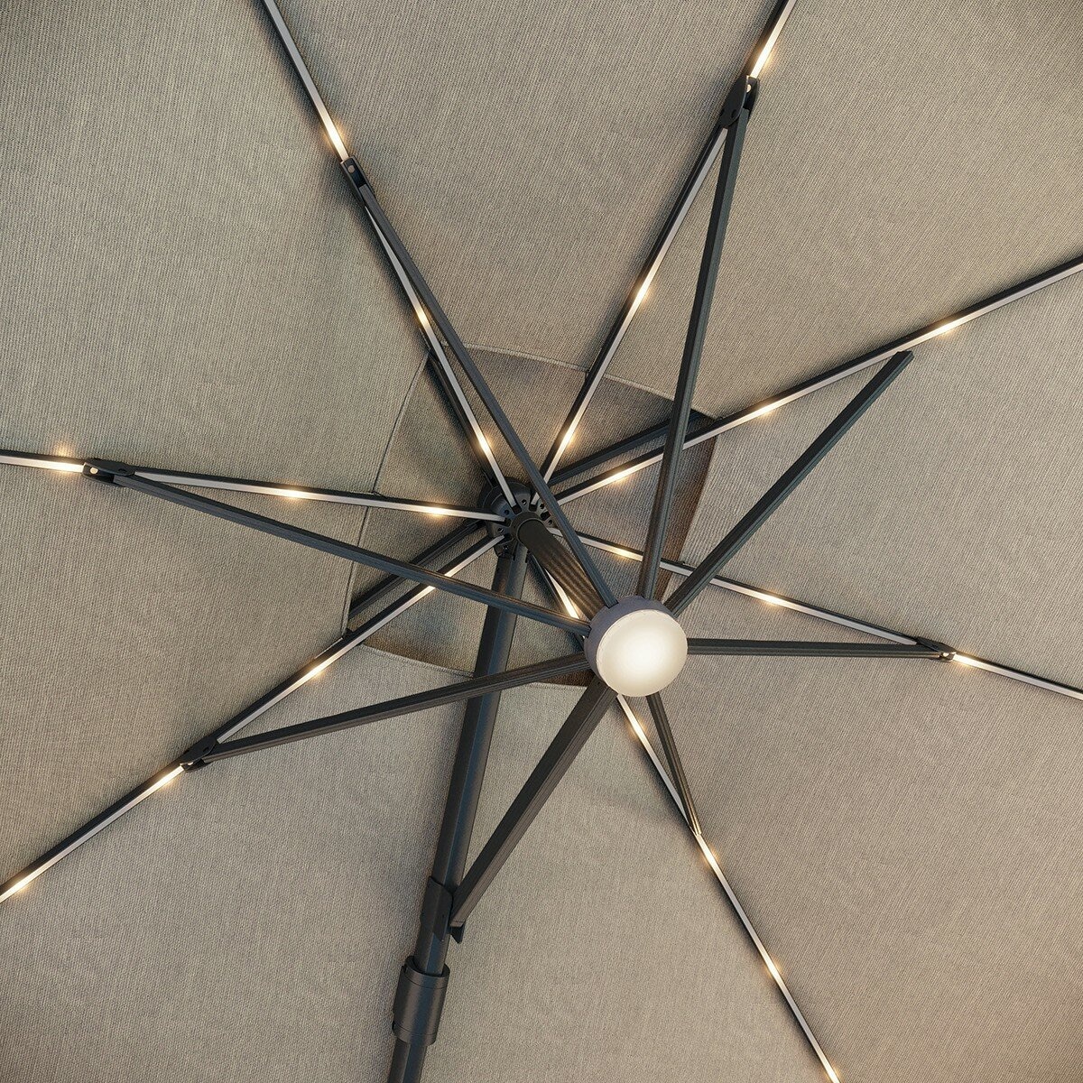 ATLeisure 10 呎戶外方形遮陽傘 附傘座 米色