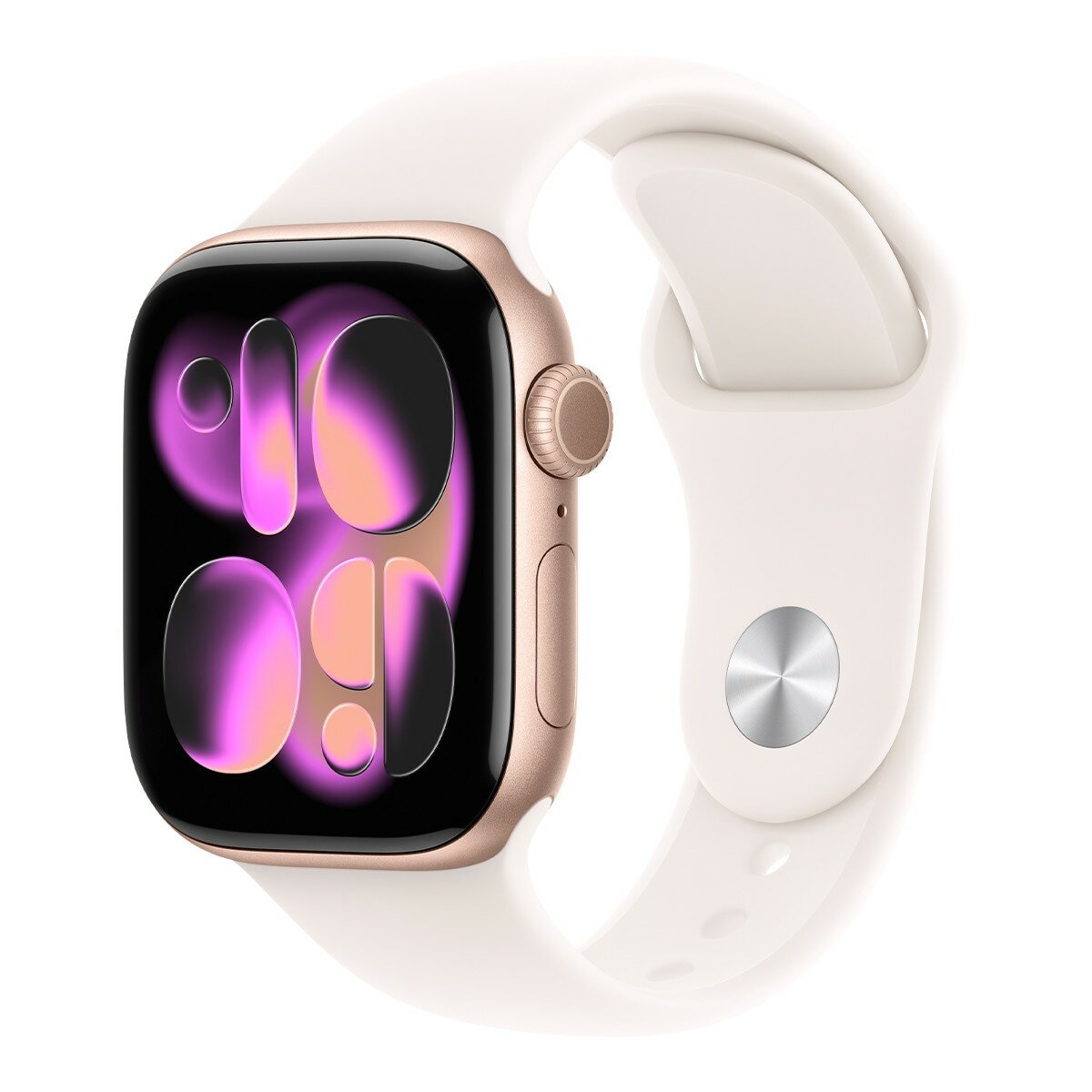 Apple Watch Series 11 GPS 42公釐 玫瑰金色鋁金屬錶殼 附淡胭粉色運動型錶帶 M/L