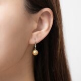Tokyo Pearl 鉑金 9.0公釐 - 10公釐南海金珍珠鑽石耳環