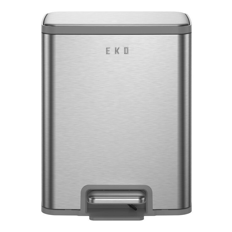 EKO 踏板式不鏽鋼垃圾桶 11公升 2入組 銀 EKO 踏板式不鏽鋼垃圾桶 11公升 2入組 銀