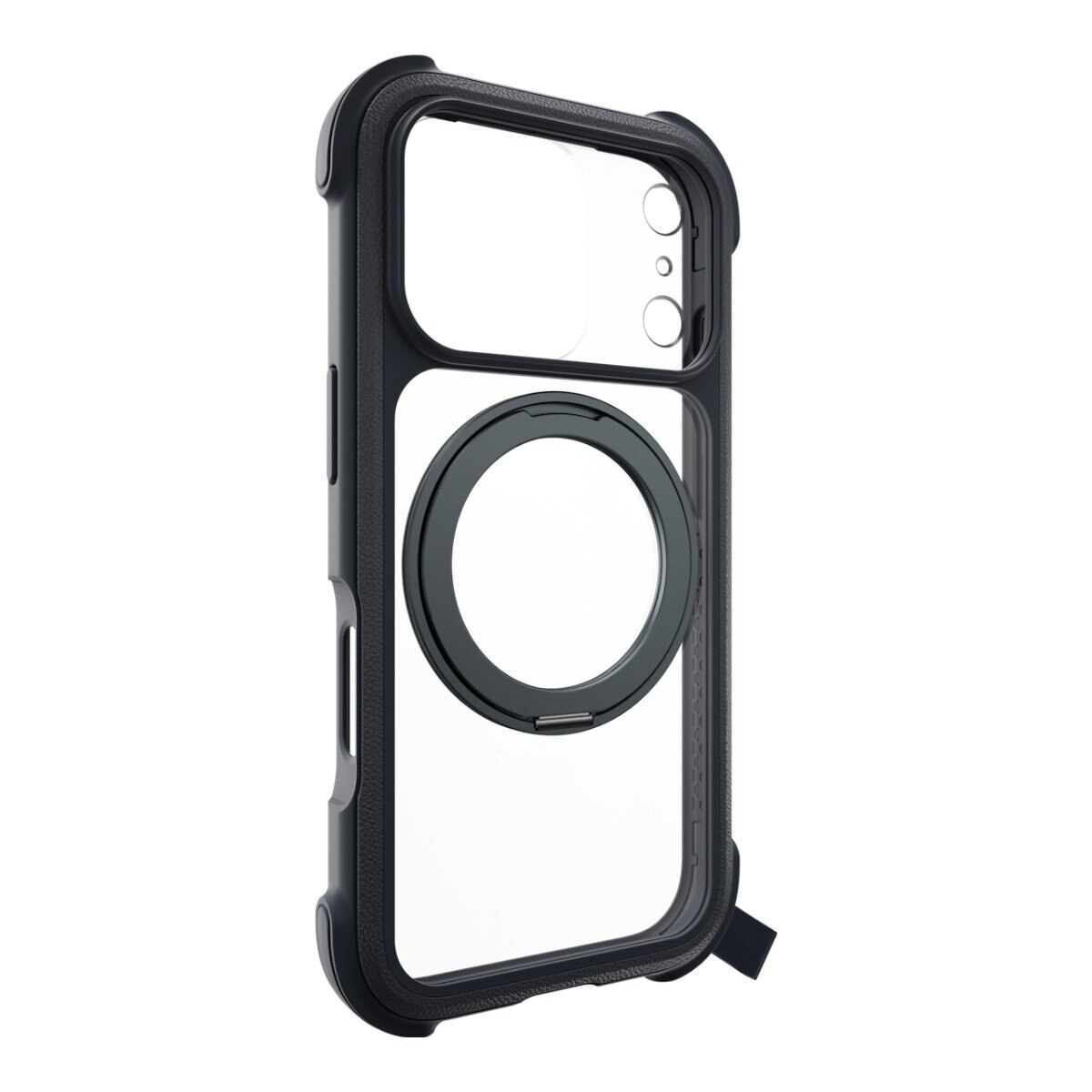 MAGEASY Odyssey Stand M 超軍規防摔磁吸支架手機殼 iPhone 17 Pro(皮革午夜) + 鏡頭保護貼Lenz(迷霧) + Vetro 9H 鋼化玻璃保護膜