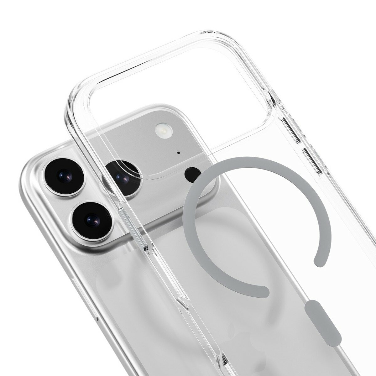 MAGEASY Bright M 不發黃軍規磁吸透明殼 iPhone 17 Pro(迷霧磁圈) + 鏡頭保護貼Lenz鈦合金(午夜鈦) + Vetro 9H 鋼化玻璃保護膜