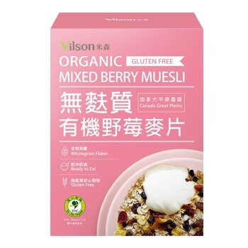 米森 有機無麩質野莓燕麥片 450公克 X 2包