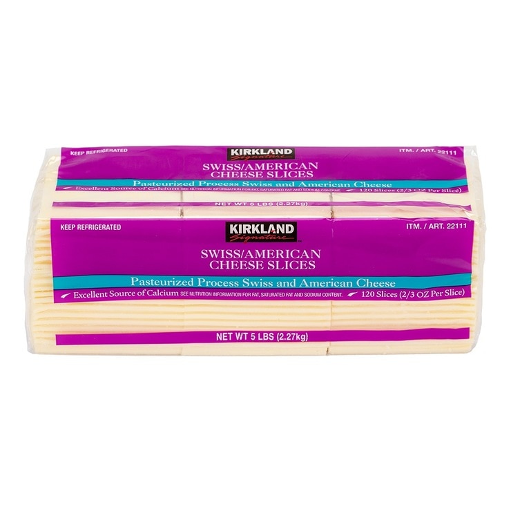 科克蘭 冷藏美製瑞士風味乾酪片 2.27公斤