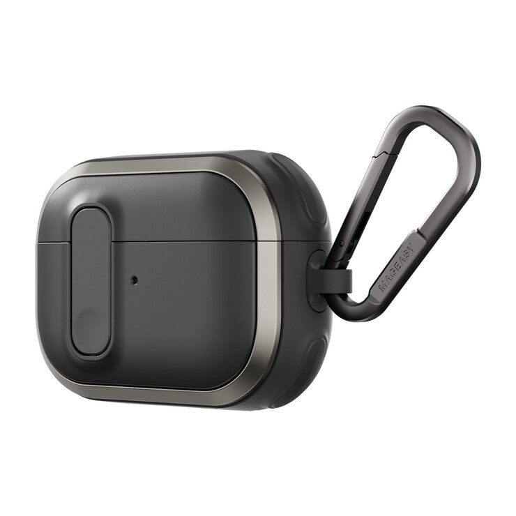 MAGEASY Odyssey 抗衝擊磁扣手繩耳機殼 AirPods Pro 1 & 2 金屬黑