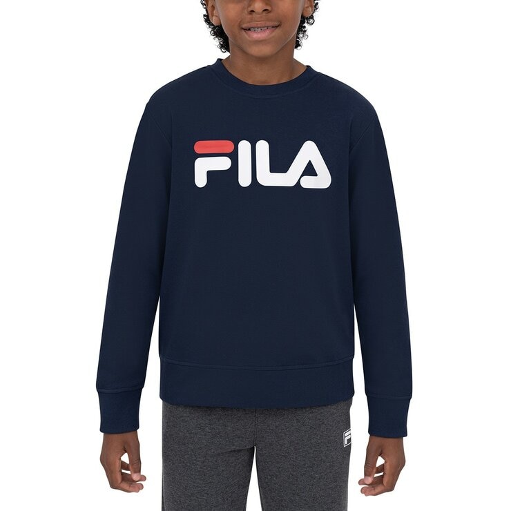 Fila 兒童圓領刷毛長袖上衣