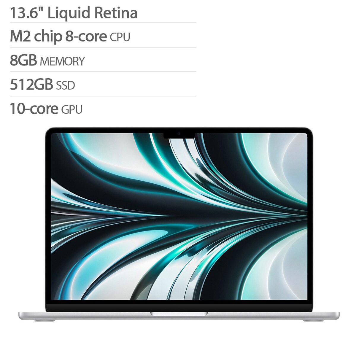 Apple MacBook Air 13吋 配備 M2晶片 8核心 CPU 10核心 GPU 8GB 512GB SSD 銀色