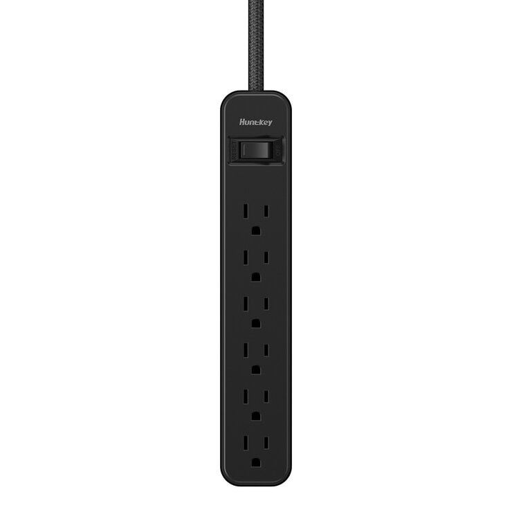 Huntkey 防突波 1開6插3孔 TYPE A+C 延長線 2入組