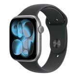 Apple Watch Series 11 GPS + 行動網路 46公釐 太空灰色鋁金屬錶殼 附黑色運動型錶帶 S/M Apple Watch Series 11 GPS + 行動網路 46公釐 太空灰色鋁金屬錶殼 附黑色運動型錶帶 S/M