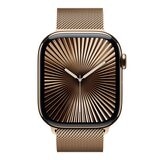 Apple Watch Series 10 LTE 46公釐 金色鈦金屬錶殼 附金色米蘭式錶環 M/L