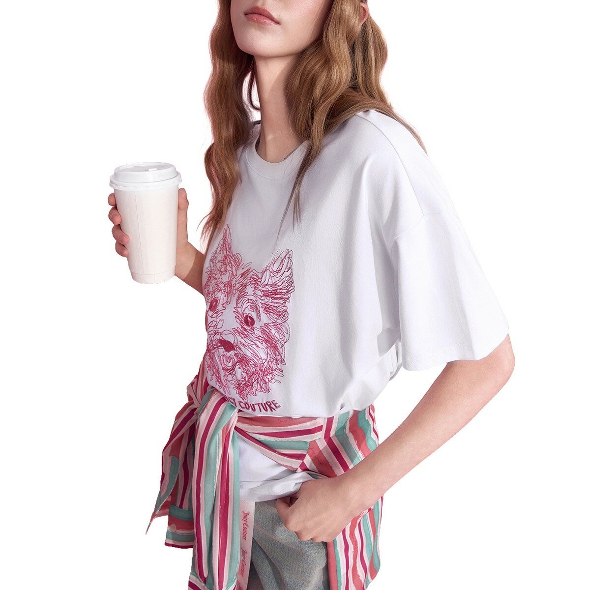 Juicy Couture 女刺繡短袖上衣 白