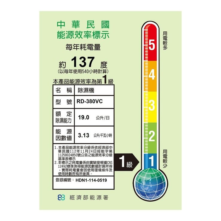 日立 19公升 超變頻清淨除濕機 RD-380VC