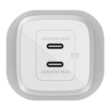 Belkin BoostCharge USB-C to USB-C 編織連接線 (60W 1.5米) 2入組 白 + Belkin BoostCharge Pro 雙USB-C 氮化鎵 充電器 (65W PPS) 2入組 迪士尼系列