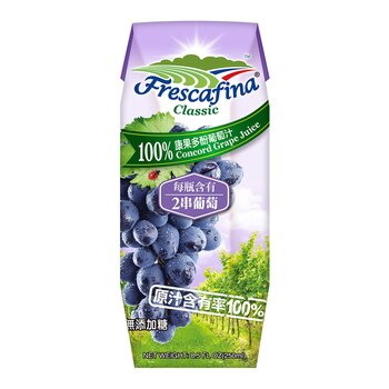 Frescafina Classic 100% Concord Grape Juice 250 ml X 24 Count