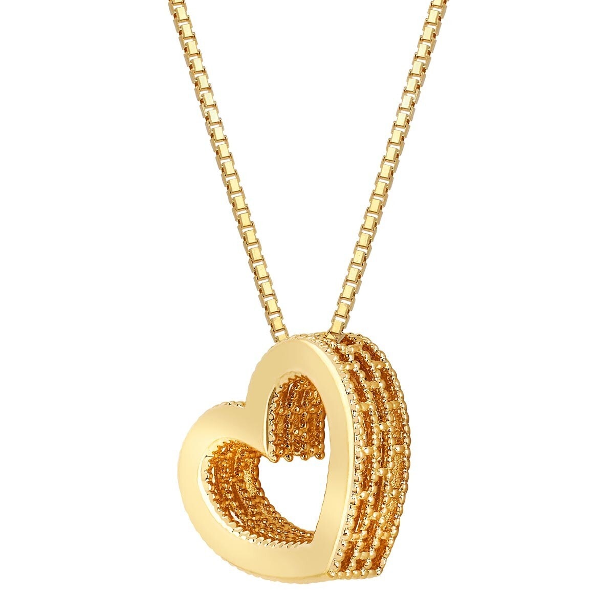 14K黃K金心型項鍊