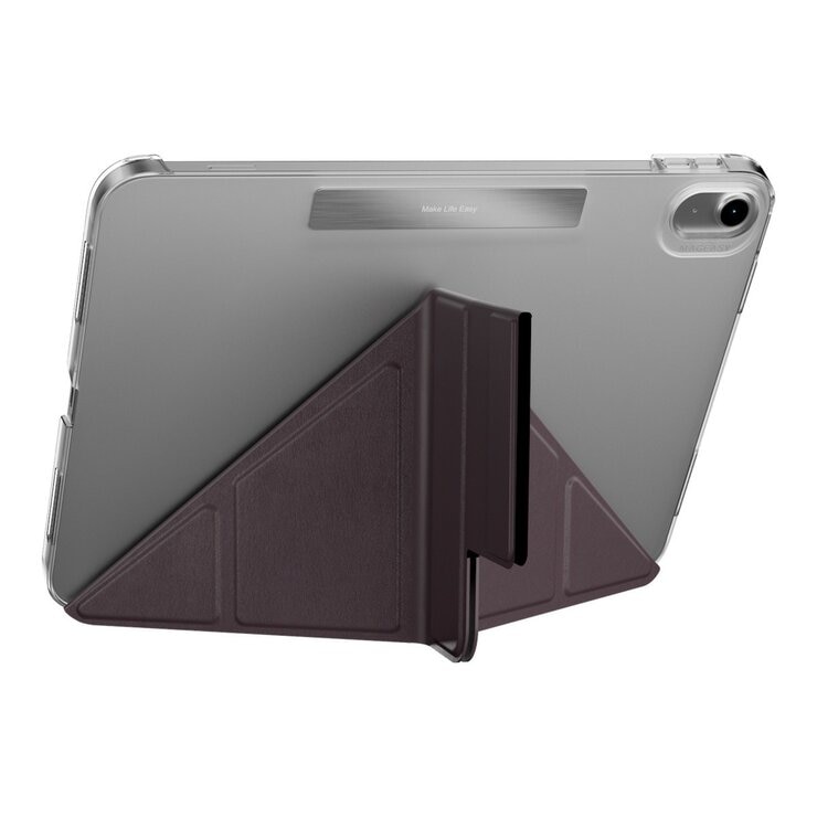MAGEASY Facet 全方位支架透明背蓋保護套 適用於 2022 iPad 10.9吋 A14 & 2025 iPad 11吋 A16 酒紅紫