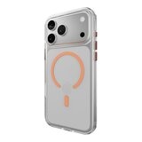 MAGEASY Bright M 不發黃軍規磁吸透明殼 iPhone 17 Pro(珊瑚磁圈) + 鏡頭保護貼Lenz(迷霧) + Vetro 9H 鋼化玻璃保護膜